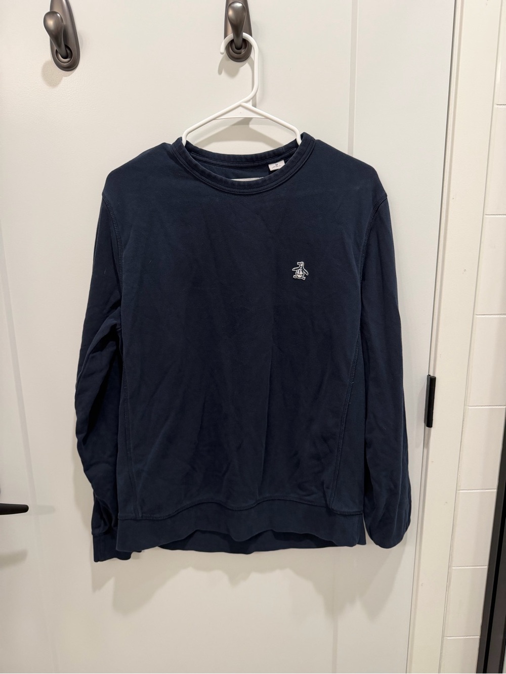Original Penguin Navy Blue Crewneck Sweatshirt with Penguin Emblem